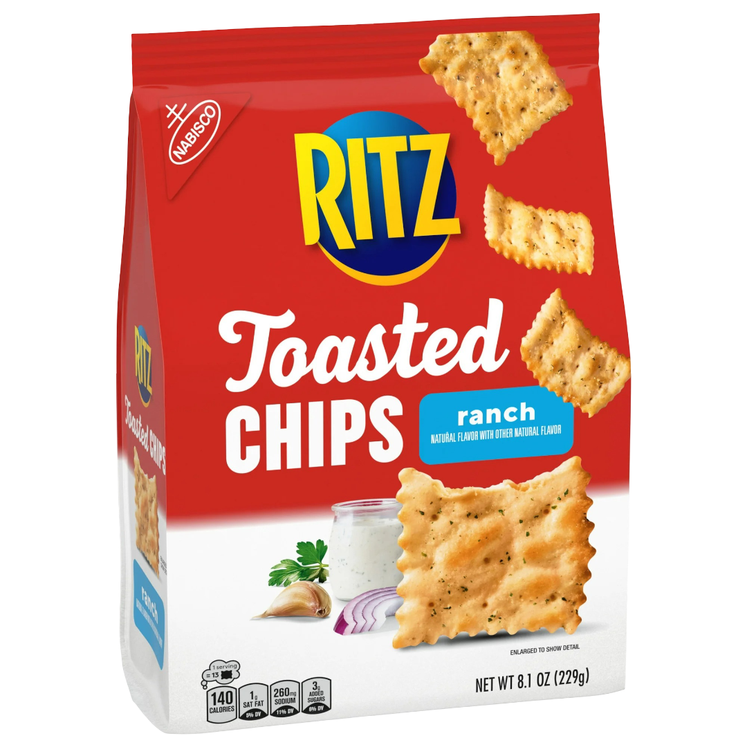 RITZ Toasted Chips Ranch Crackers, 8.1oz