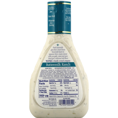 Ken's Steak House Buttermilk Ranch Salad Dressing, 16 fl oz