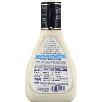 Ken's Steak House Chunky Blue Cheese Salad Dressing, 16 fl oz