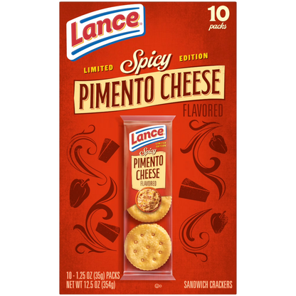 Lance Spicy Pimento Cheddar Sandwich Crackers, 12.5 oz