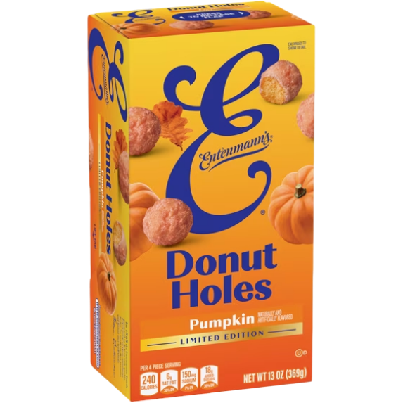 Entenmann's Pumpkin Donut Holes Bites, 13 oz
