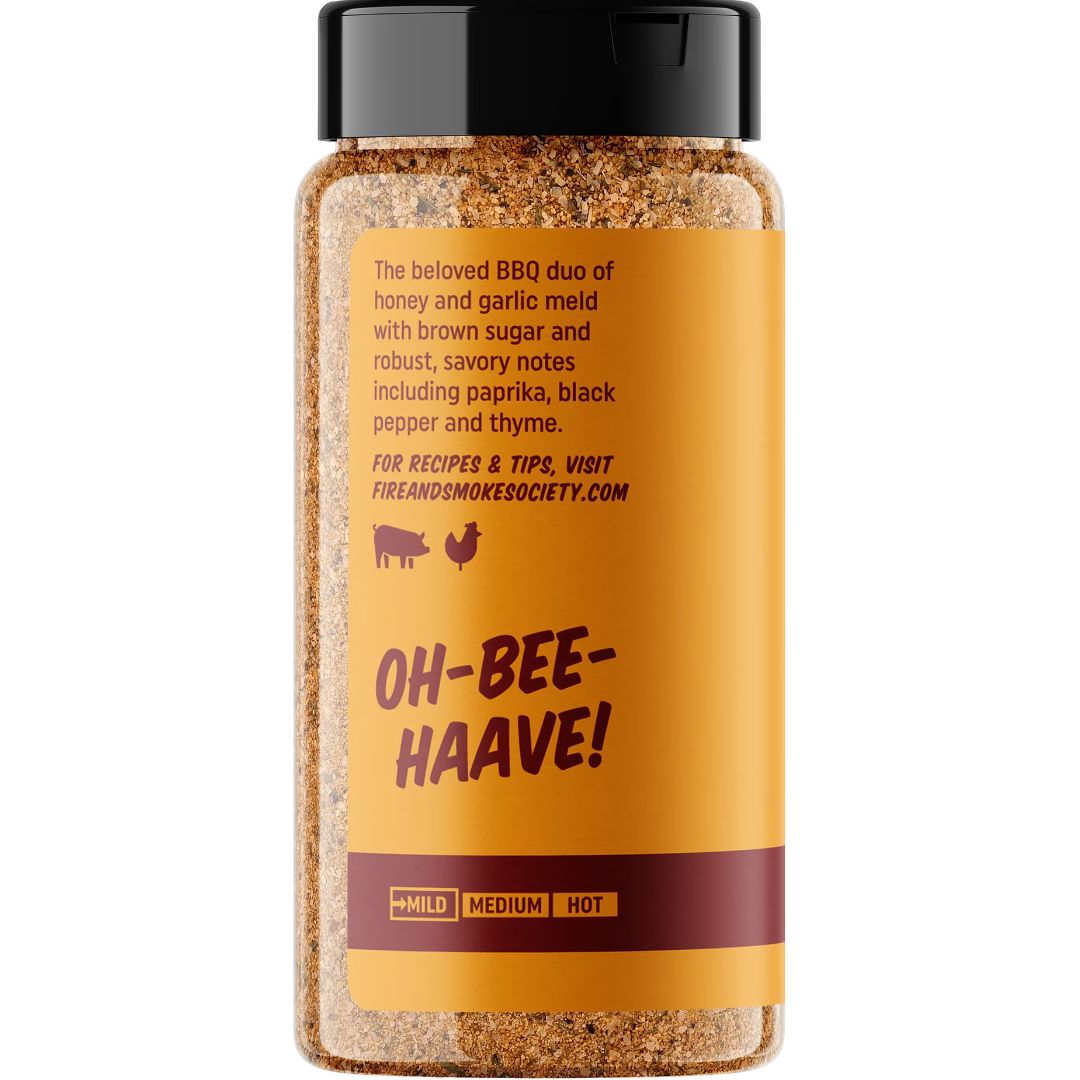 Fire & Smoke Society Honey Garlic BBQ Rub & Seasoning, 9.5 oz