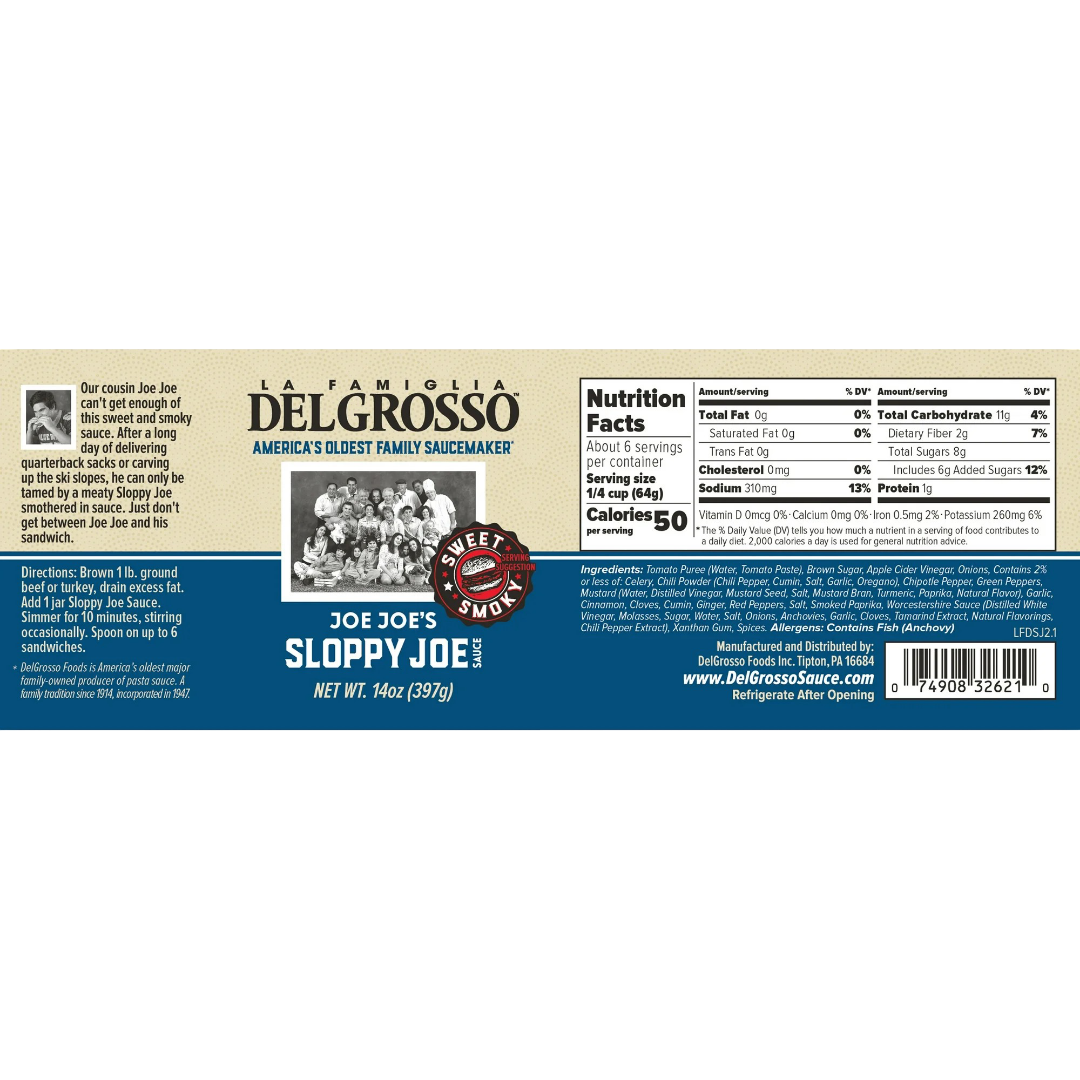 La Famiglia DelGrosso Sloppy Joe Sauce, 14 oz