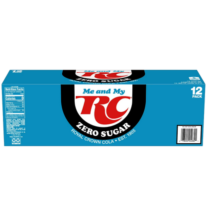 RC Cola Zero Sugar Soda Pop, 12 Pack of 12 fl oz Cans