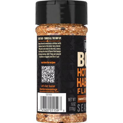 Weber BOLD Hot Honey Habanero, Chili Pepper & Honey Seasoning Blend, 6 oz