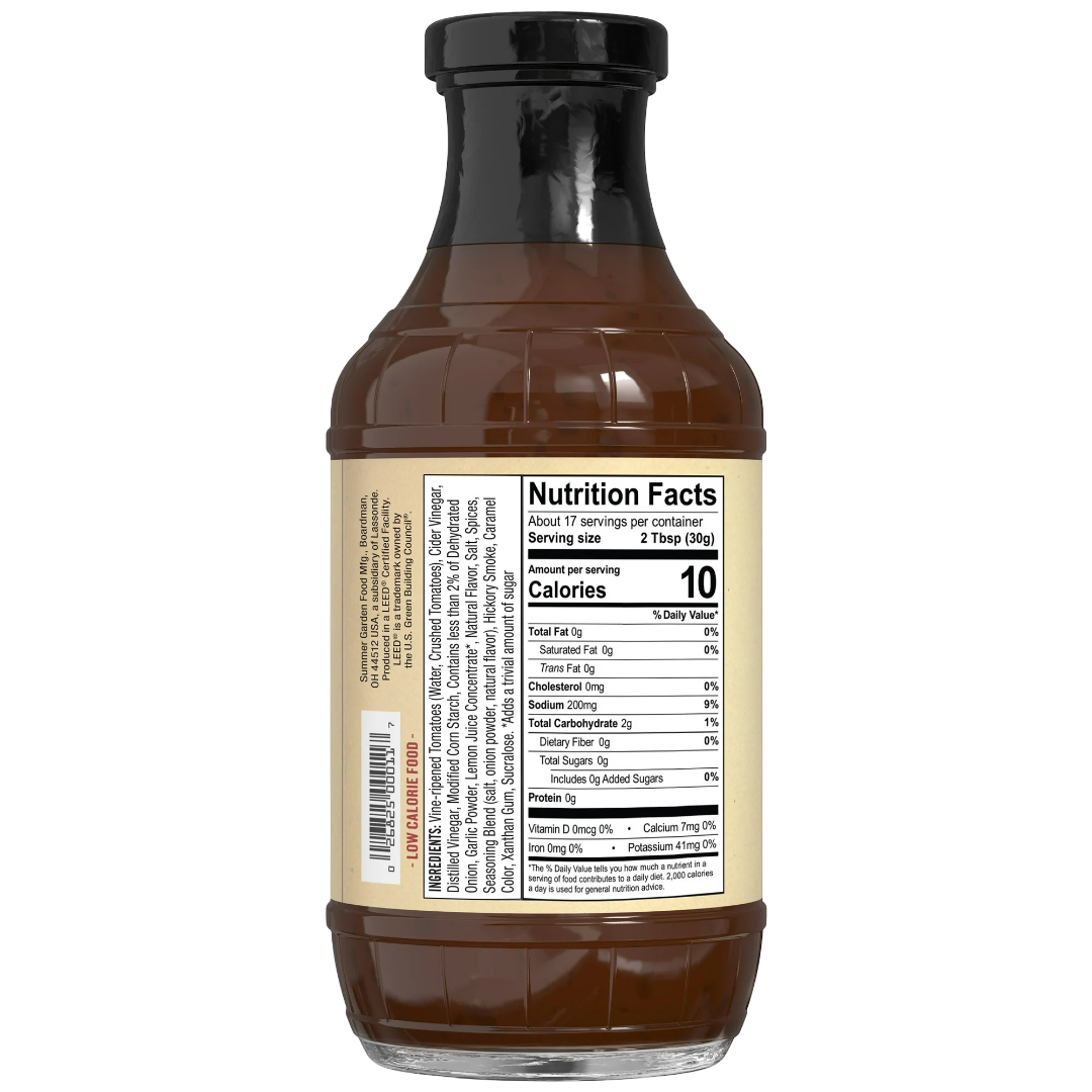 G Hughes Sugar Free Hickory Flavored BBQ Sauce, 18oz