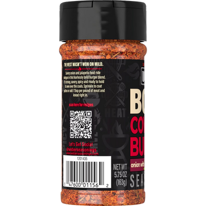 Weber BOLD Cowboy Burger, Onion & Jalapeno Burger Seasoning Blend, 5.75 oz