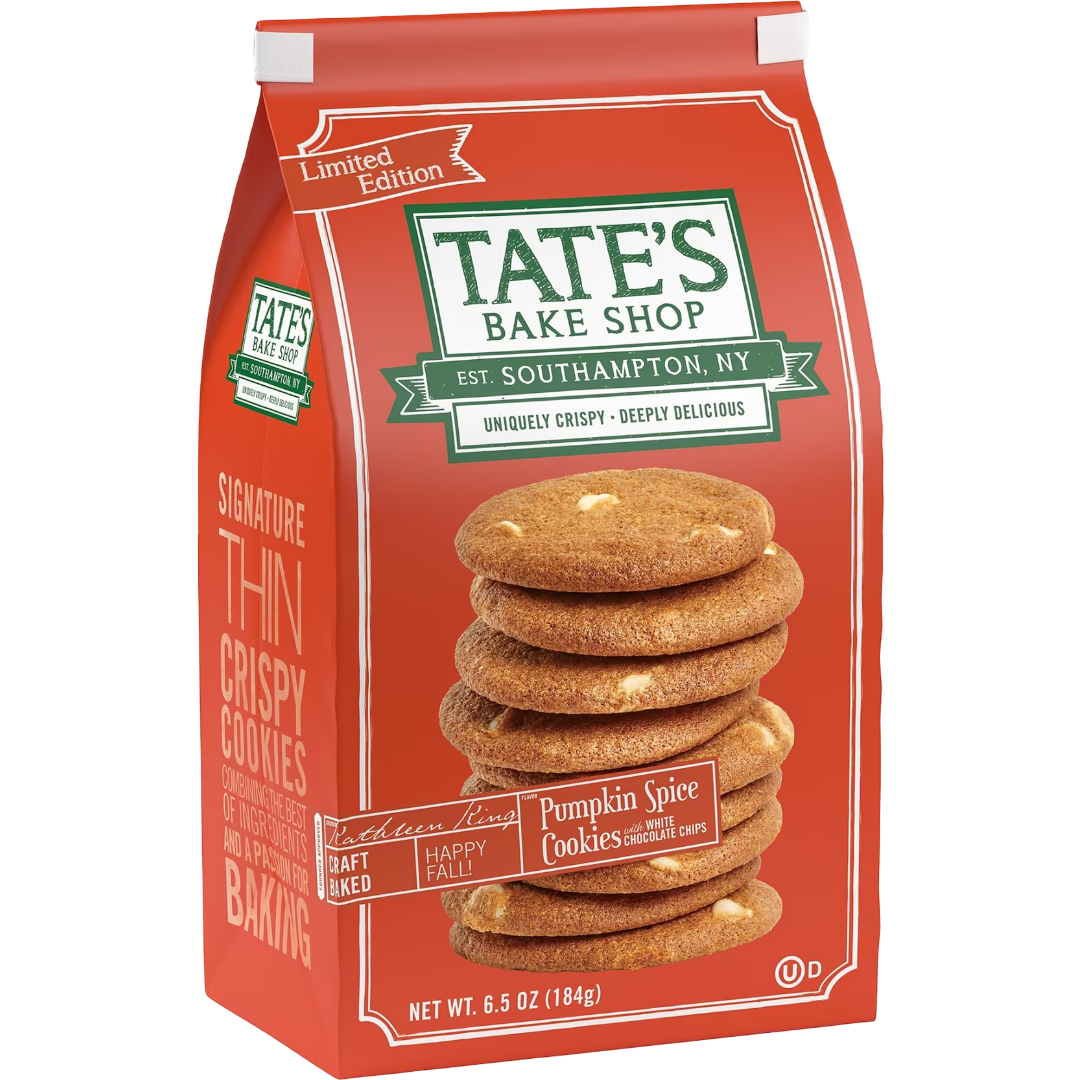 Tate's Bake Shop Pumpkin Spice Cookies with White Chocolate Chips, 6.5 oz