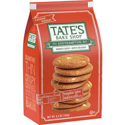 Tate's Bake Shop Pumpkin Spice Cookies with White Chocolate Chips, 6.5 oz