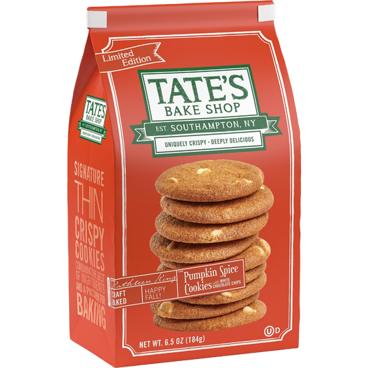 Tate's Bake Shop Pumpkin Spice Cookies with White Chocolate Chips, 6.5 oz