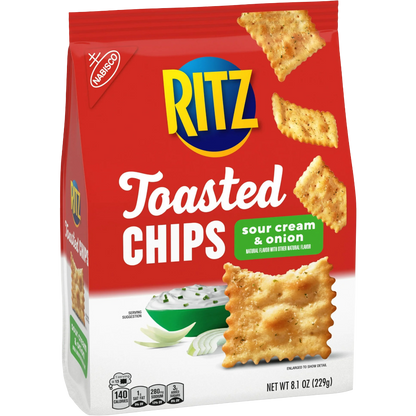 RITZ Toasted Chips Sour Cream & Onion Crackers, 8.1 oz