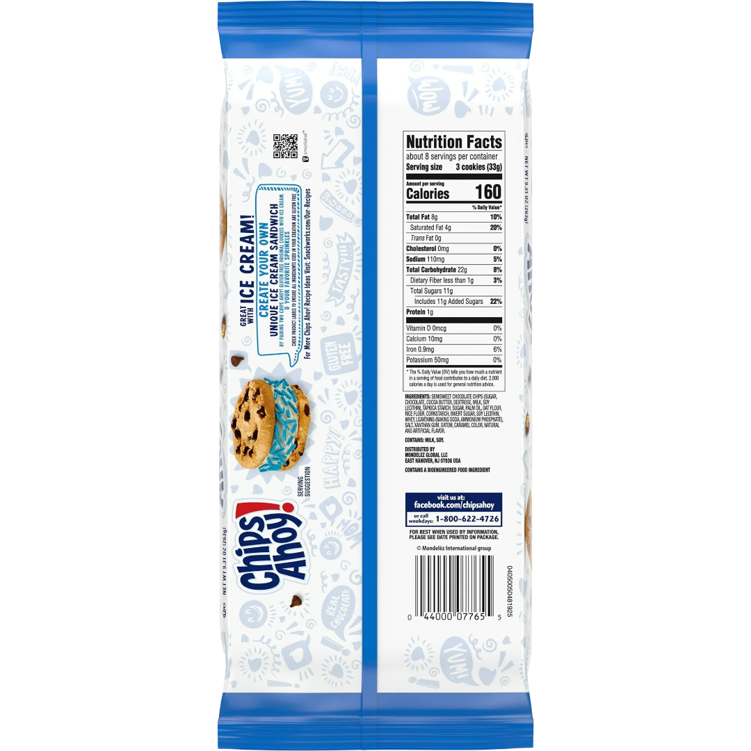 CHIPS AHOY! Original Crunchy Gluten Free Chocolate Chip Cookies, 9.31 oz