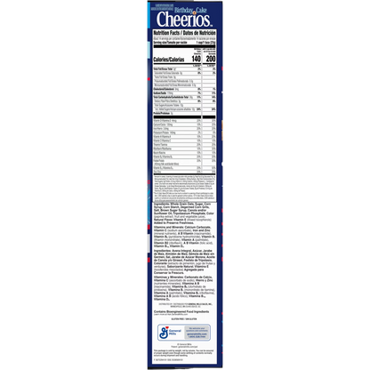 Birthday Cake Cheerios Gluten Free Breakfast Cereal, Family Size, 19 oz