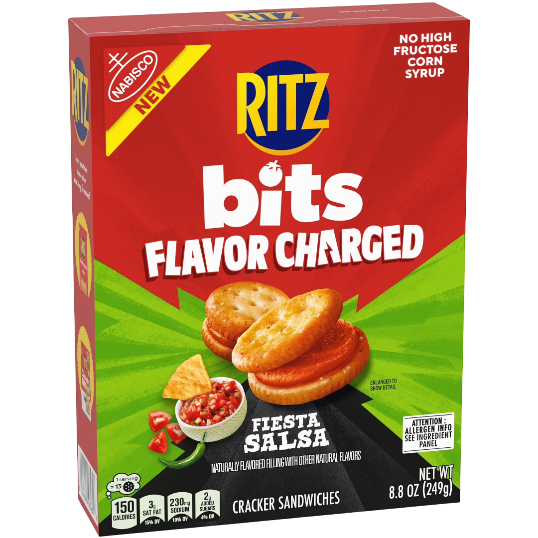 RITZ Bits Flavor Charged Fiesta Salsa Sandwich Crackers, 8.8 oz