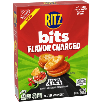 RITZ Bits Flavor Charged Fiesta Salsa Sandwich Crackers, 8.8 oz