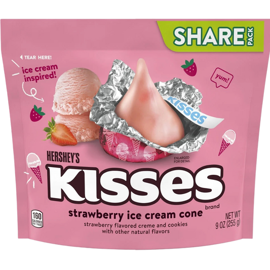 Hershey's Kisses Strawberry Ice Cream Cone Flavored Candy, 9 oz