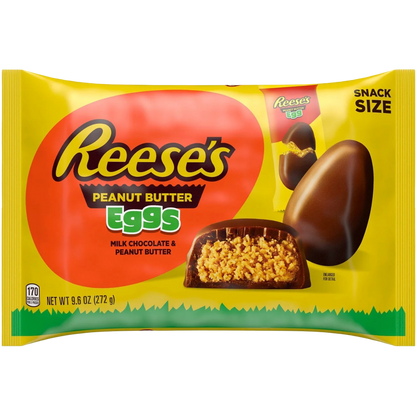 REESE'S Milk Chocolate Snack Size Peanut Butter Eggs, Easter Candy, 9.6 oz