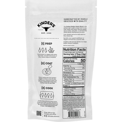 Kinder's Buttery Buffalo Seasoned Panko Bread Crumb Coating Mix, 5oz
