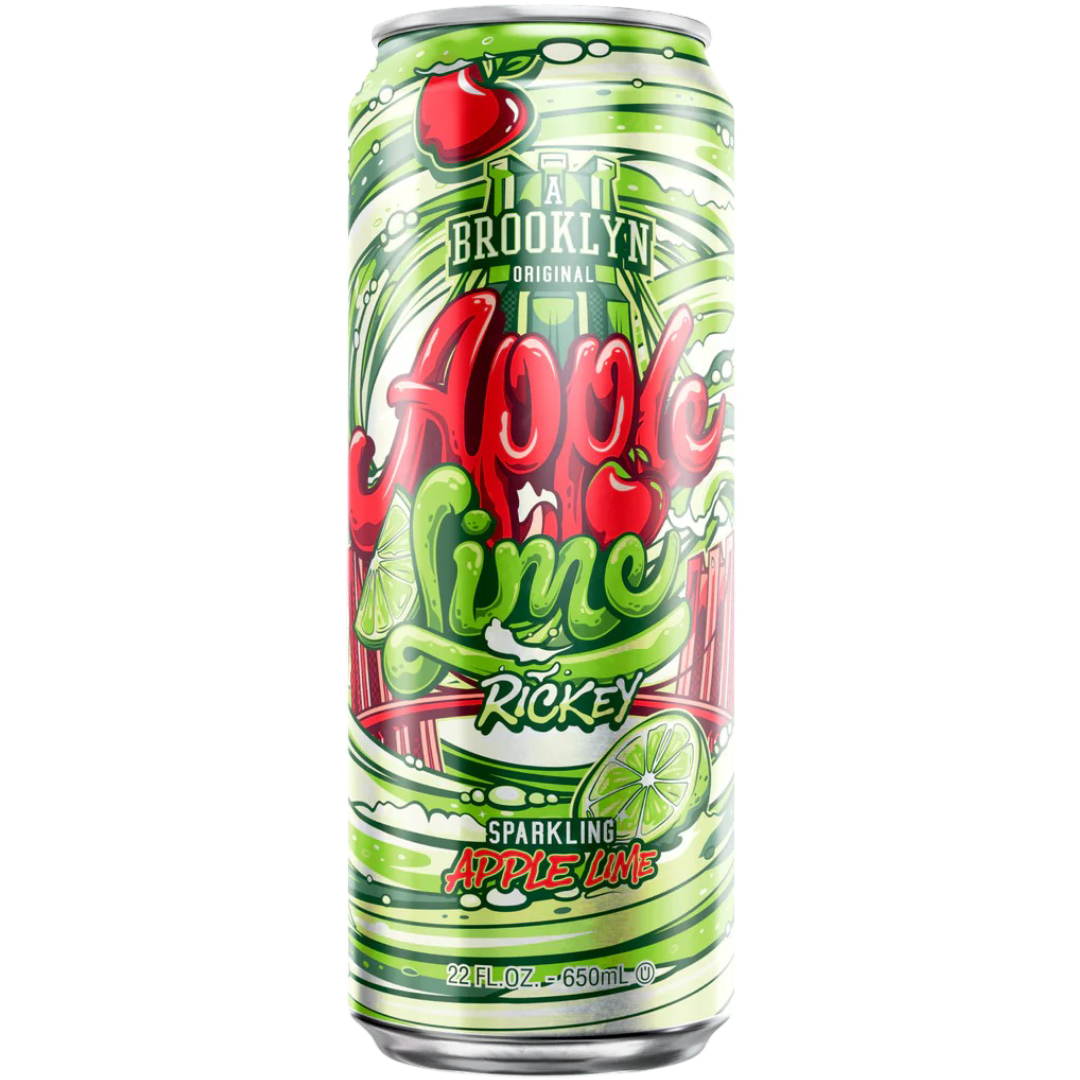 Arizona Apple Lime Ricky Sparkling Juice 22oz Big Can Unopened