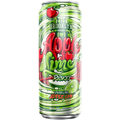 Arizona Apple Lime Ricky Sparkling Juice 22oz Big Can Unopened