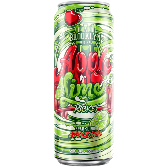 Arizona Apple Lime Ricky Sparkling Juice 22oz Big Can Unopened