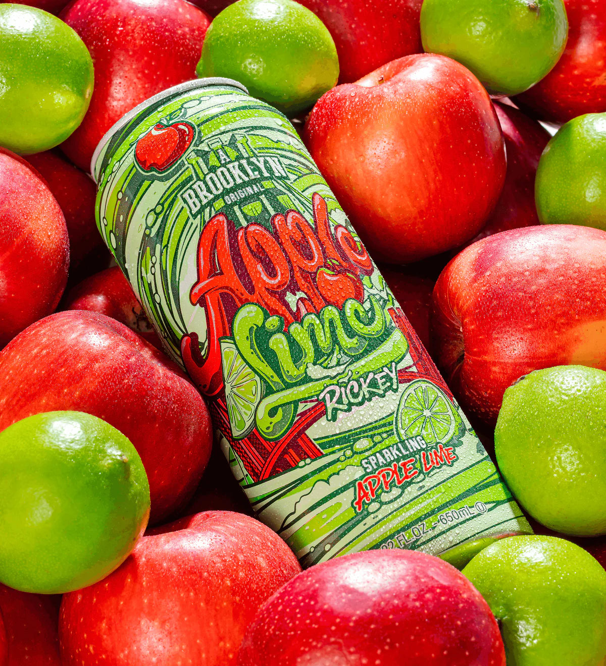 Arizona Apple Lime Ricky Sparkling Juice 22oz Big Can Unopened