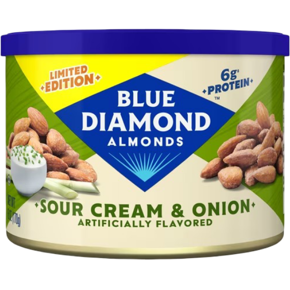 Blue Diamond Sour Cream & Onion Flavored Almonds Limited Edition, 6 oz