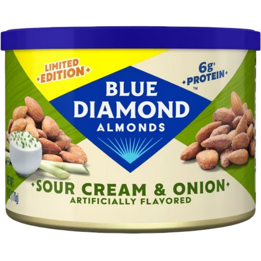 Blue Diamond Sour Cream & Onion Flavored Almonds Limited Edition, 6 oz