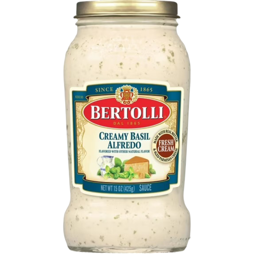 Bertolli Alfredo Sauce with Basil, 15oz Jar