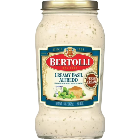 Bertolli Alfredo Sauce with Basil, 15oz Jar