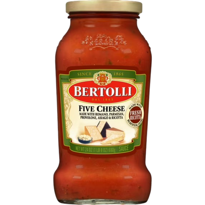 Bertolli Pasta Sauce Five Cheese, 24oz Jar