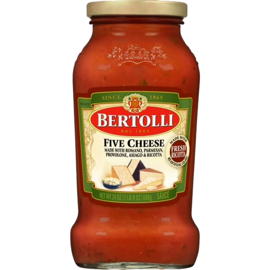 Bertolli Pasta Sauce Five Cheese, 24oz Jar