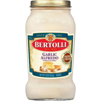 Bertolli Alfredo Sauce with Garlic and Parmesan Cheese, 15oz Jar