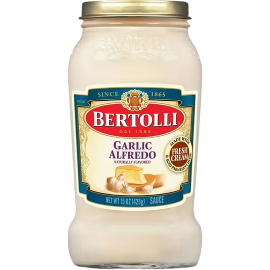 Bertolli Alfredo Sauce with Garlic and Parmesan Cheese, 15oz Jar