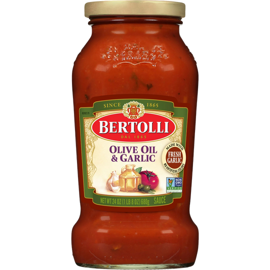 Bertolli Pasta Sauce with Olive Oil & Garlic, Spaghetti Tomato Sauce, 24oz