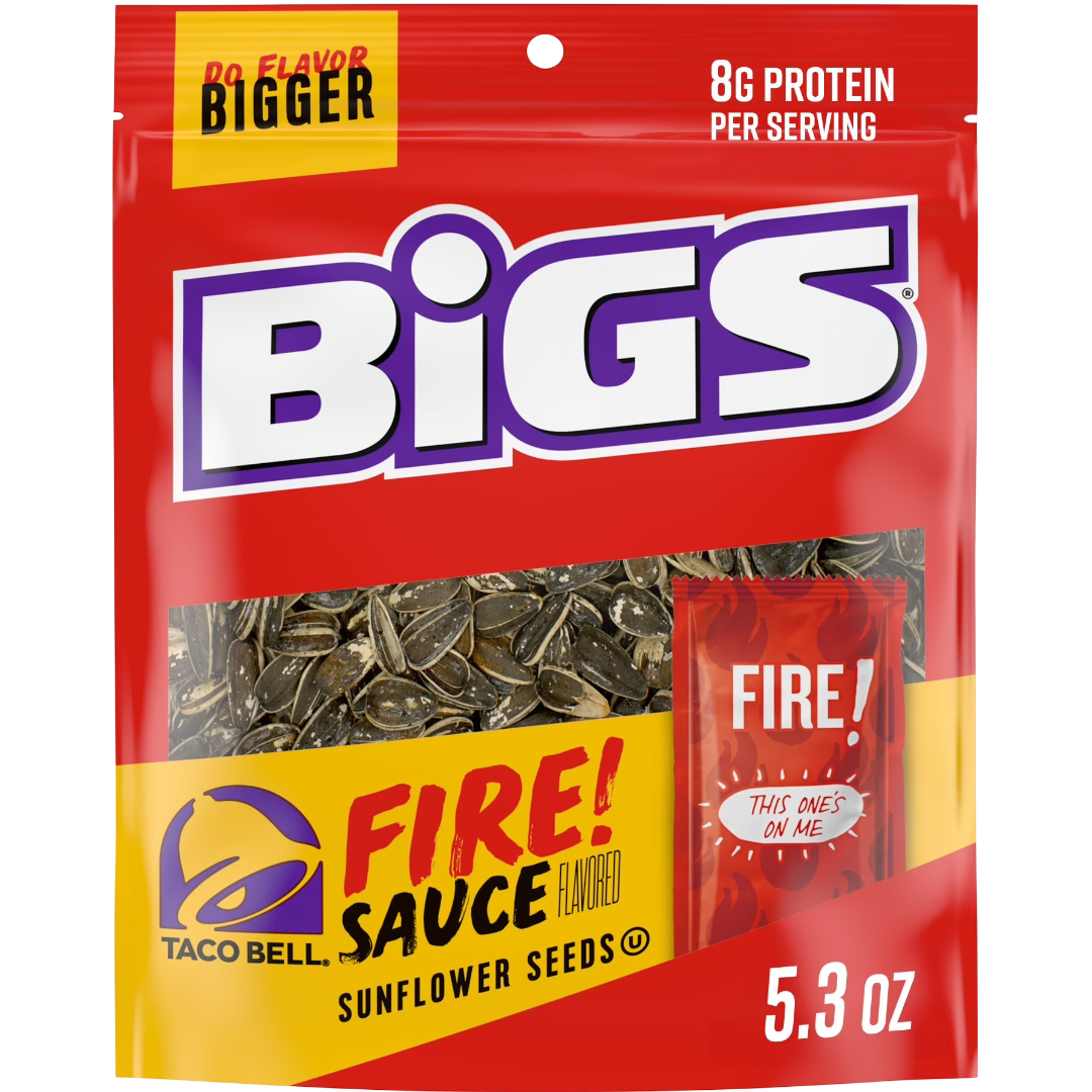 BIGS Taco Bell Fire Sauce Flavored Sunflower Seeds, 5.35 oz