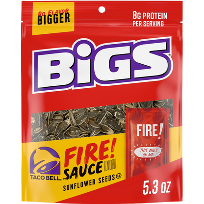 BIGS Taco Bell Fire Sauce Flavored Sunflower Seeds, 5.35 oz