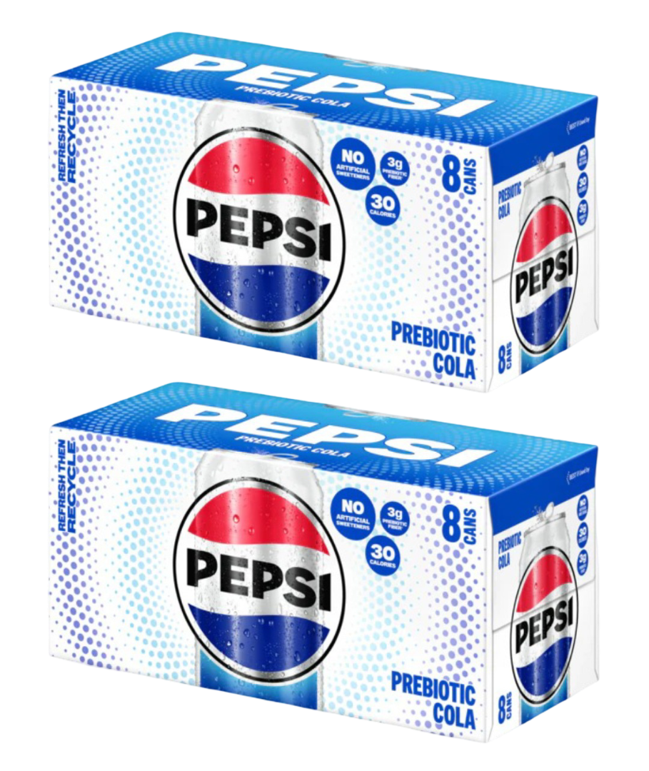 Pepsi Prebiotic Cola Soda Pop, (2) 8 Pack of 12 fl oz Cans
