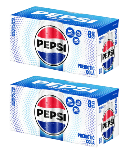 Pepsi Prebiotic Cola Soda Pop, (2) 8 Pack of 12 fl oz Cans