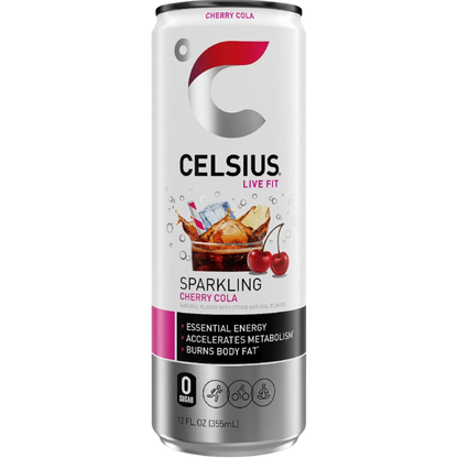 CELSIUS Sparkling Cherry Cola Energy Drink 12 fl oz Single Can