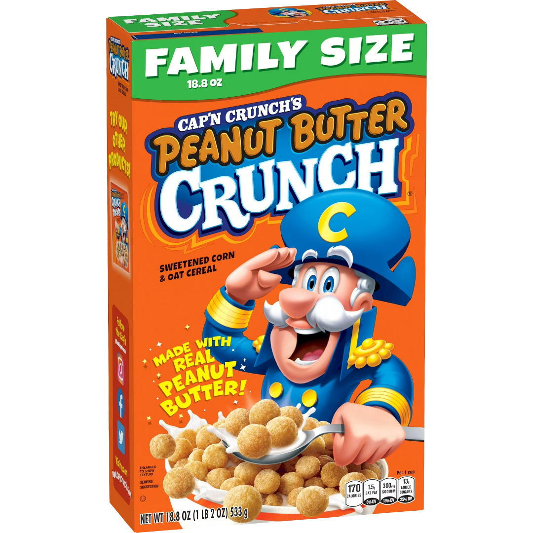 Cap'n Crunch's Peanut Butter Captain Crunch Cereal Family Size, 18.8 oz