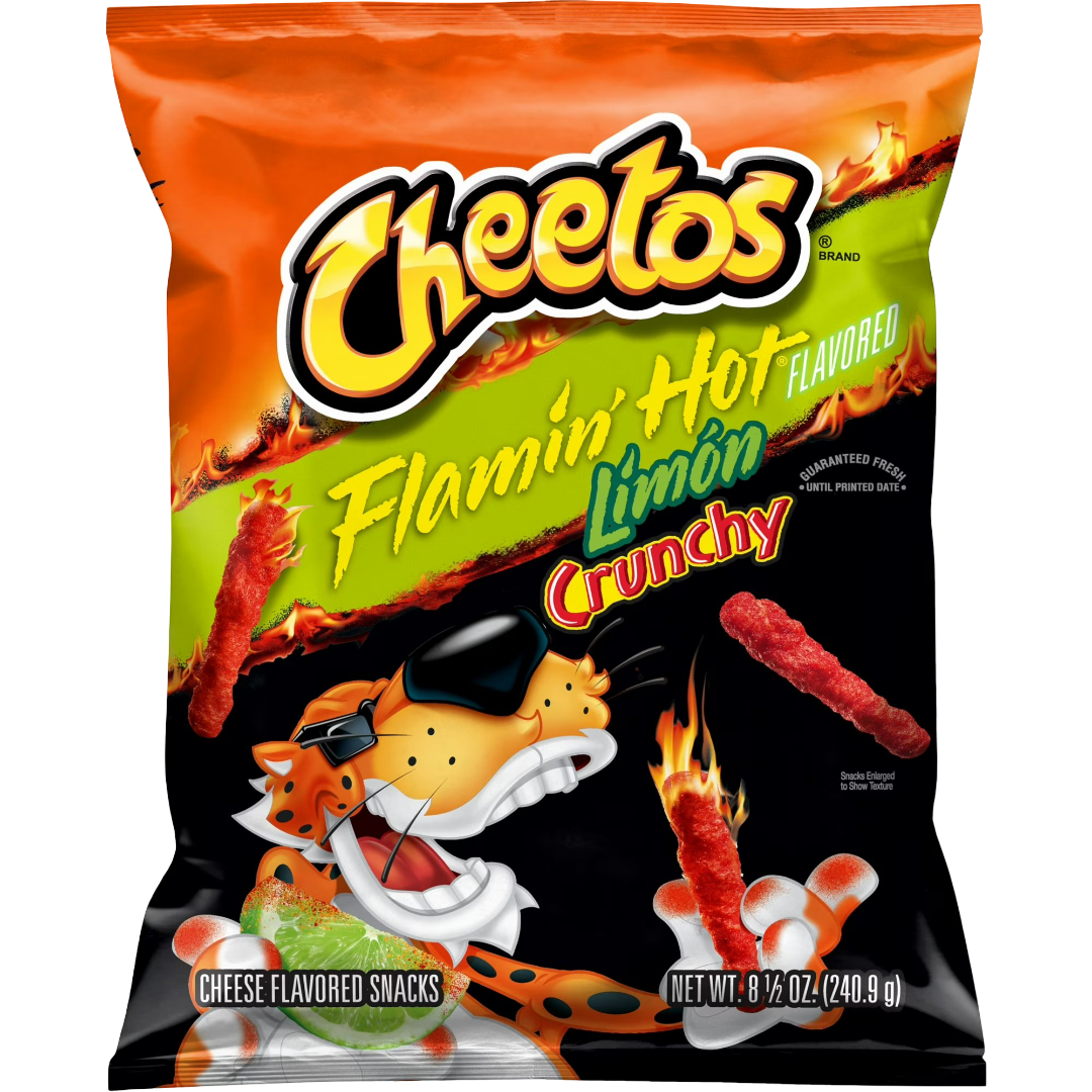Cheetos Crunchy Flamin' Hot Limon, Cheese Flavored Snacks, 8.5 oz