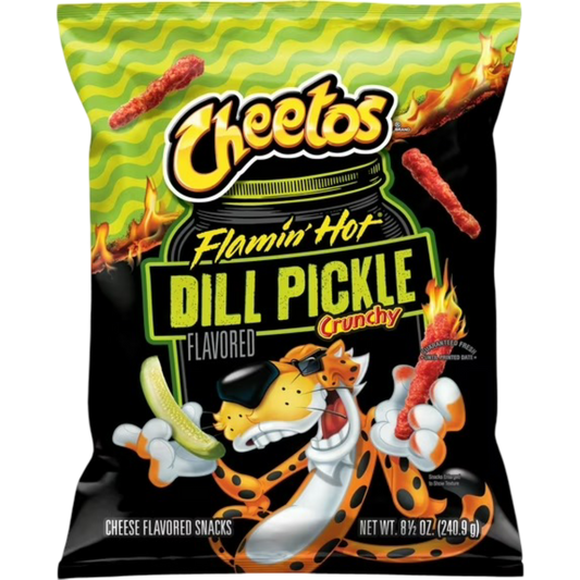 Cheetos Flamin' Hot Dill Pickle Crunchy Cheese Flavored Snacks, 8.5 oz