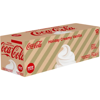 Coca Cola Holiday Creamy Vanilla Soda Pop, 12 Pack of 12oz Cans