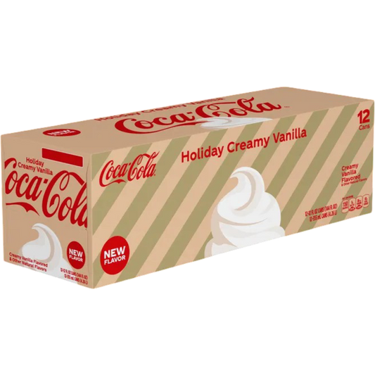 Coca Cola Holiday Creamy Vanilla Soda Pop, 12 Pack of 12oz Cans