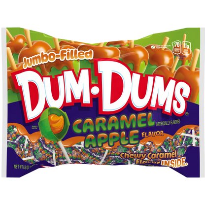 Dum Dums Jumbo Caramel Apple Flavored Lollipops, 8.8 oz