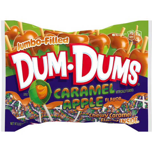Dum Dums Jumbo Caramel Apple Flavored Lollipops, 8.8 oz