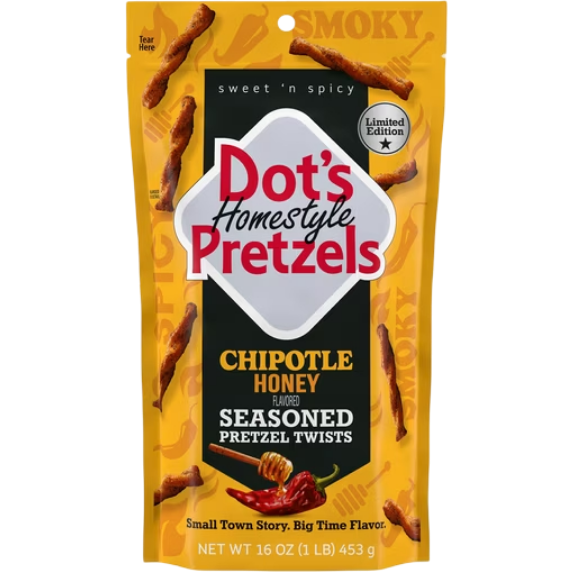 Dot's Homestyle Pretzels, Chipotle Honey Seasoned Pretzel Twists, 16 oz