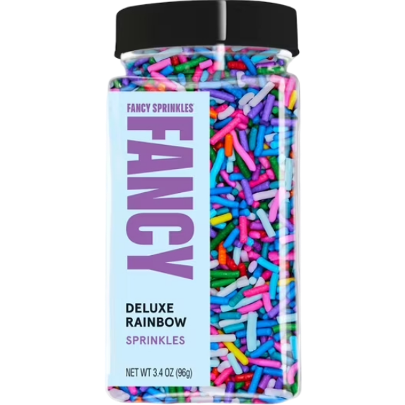 Fancy Sprinkles Deluxe Rainbow Crunchy Dessert Sprinkles, 3.4 oz