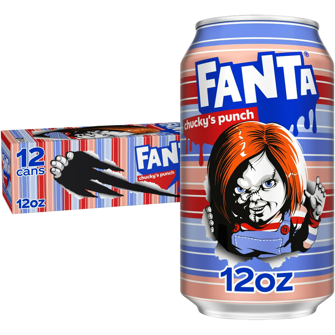 Fanta Chucky's Punch Fruit Punch Soda, 12 Pack of 12oz Cans